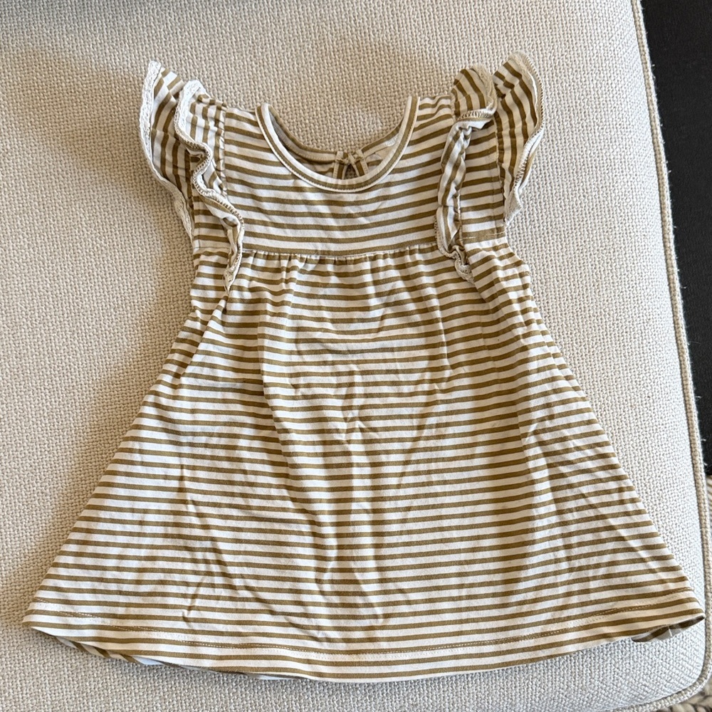 Quincy Mae Olive Green and Cream Striped Top with Bloomers